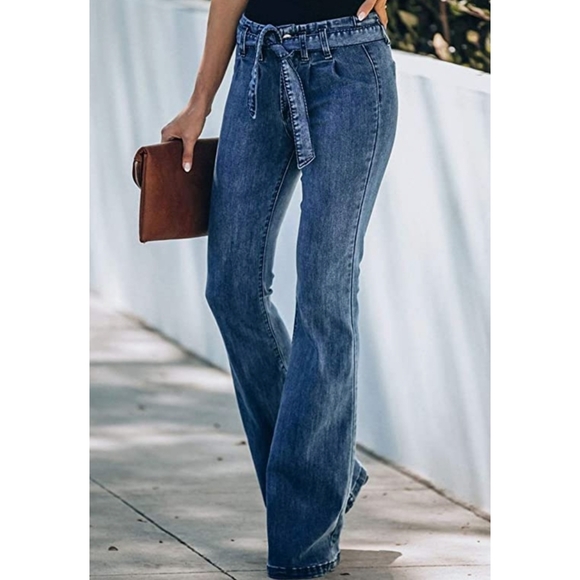 Denim - ⏰️SALE‼️High Waisted Belted Flare Jeans